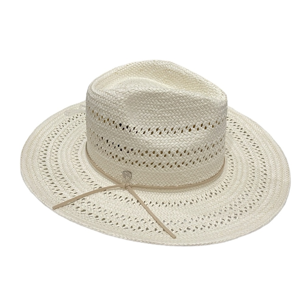 Women's Off-White Vince Camuto Woven Bermuda Hat with Beige Rope NWT